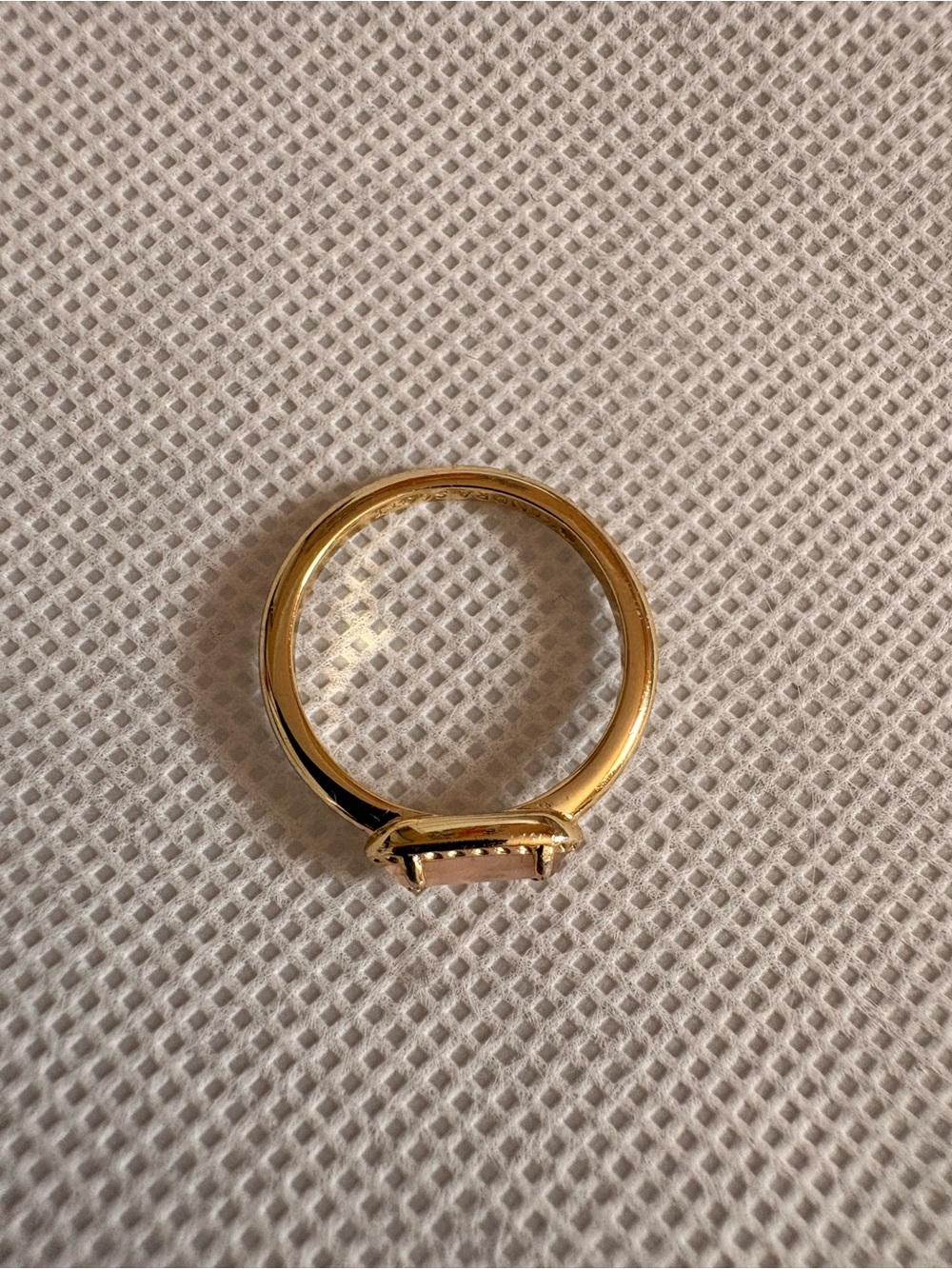Kendra Scott Gold Ring with Pale Pink Faceted Stone - Picture 3 of 3